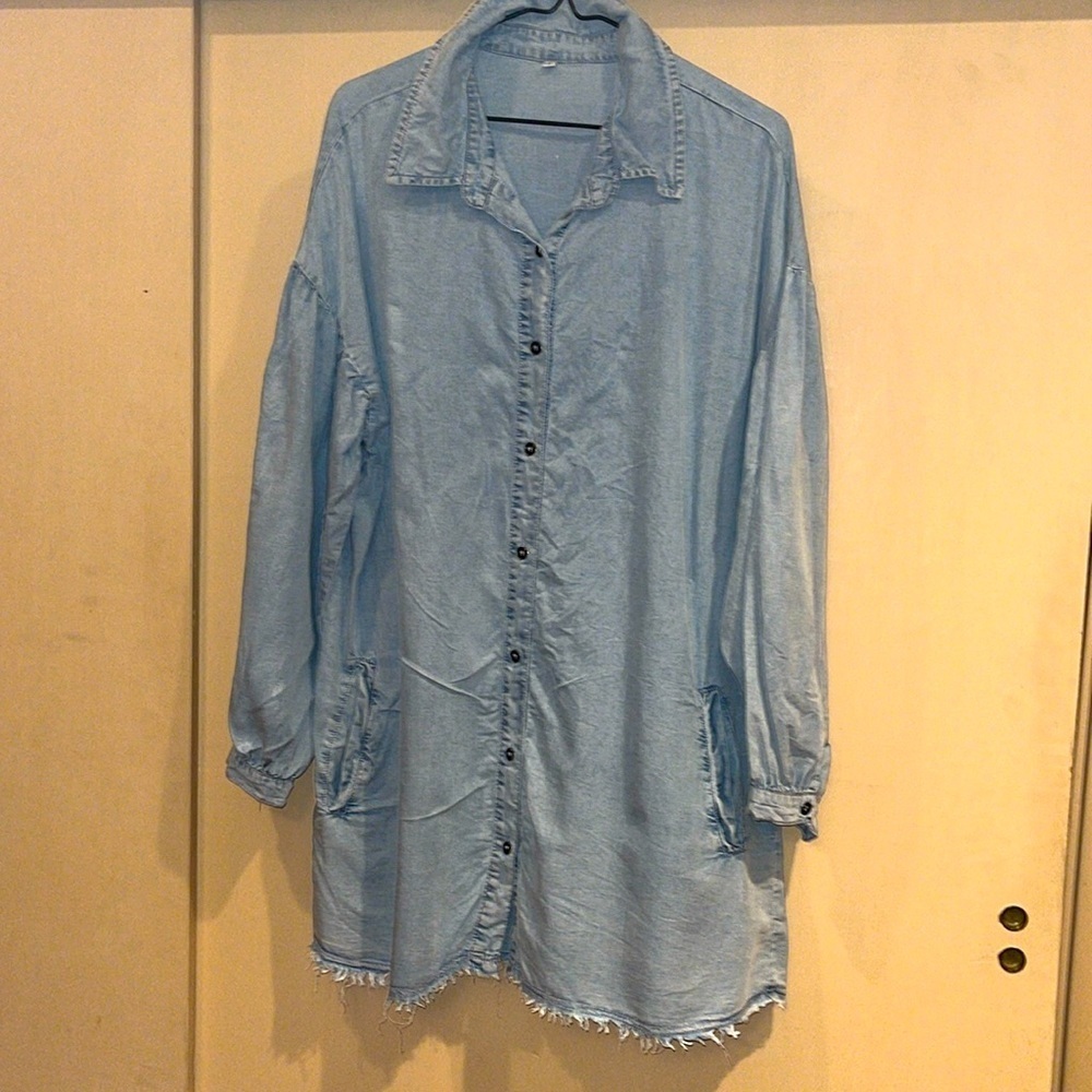 Washed out color denim mini or tunic size XL